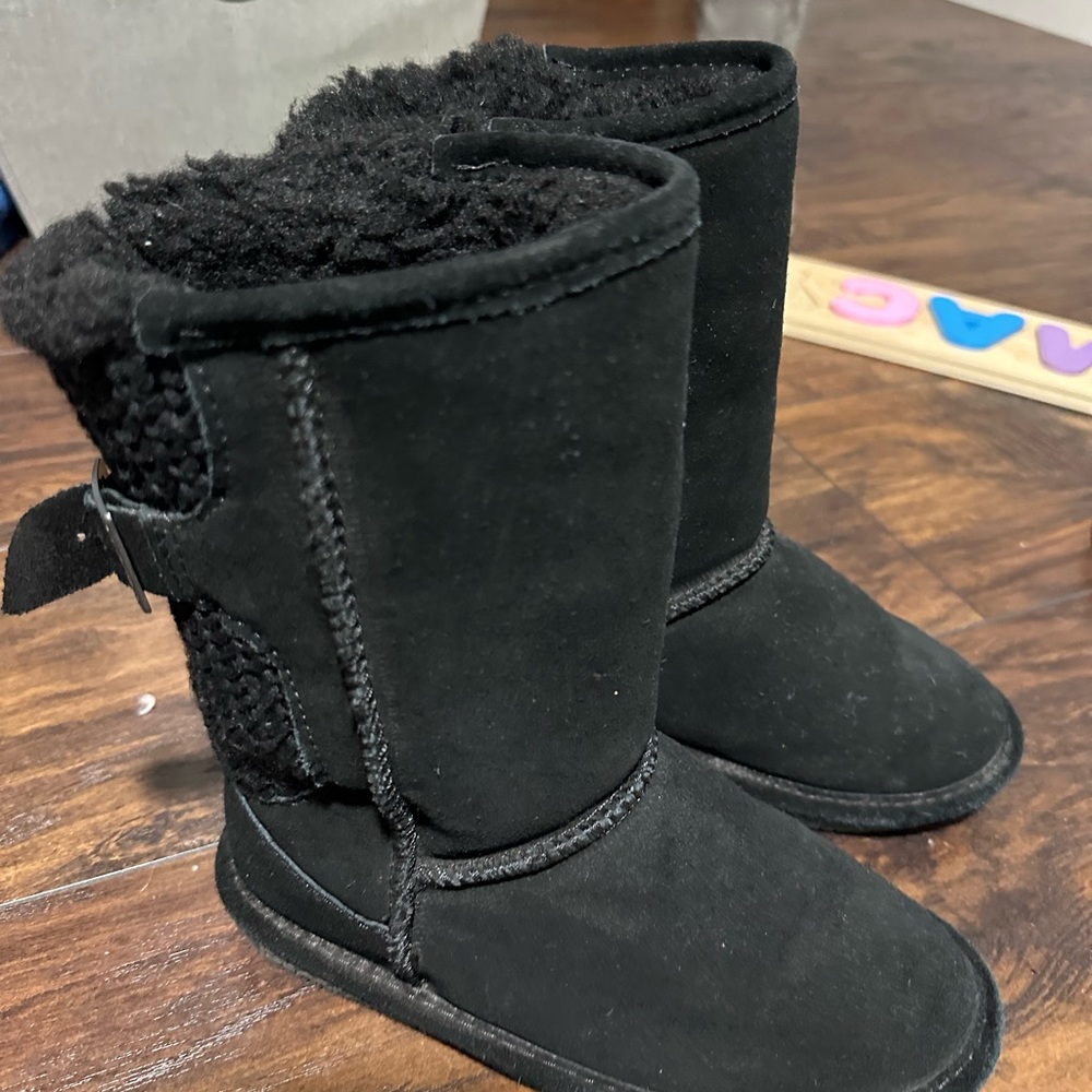 BearPaw Black Kids Boots